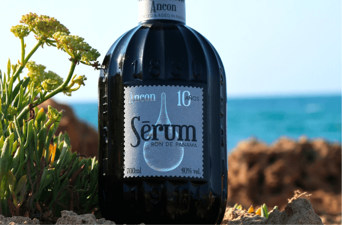 Rum Serum Ancon 10YO among plants